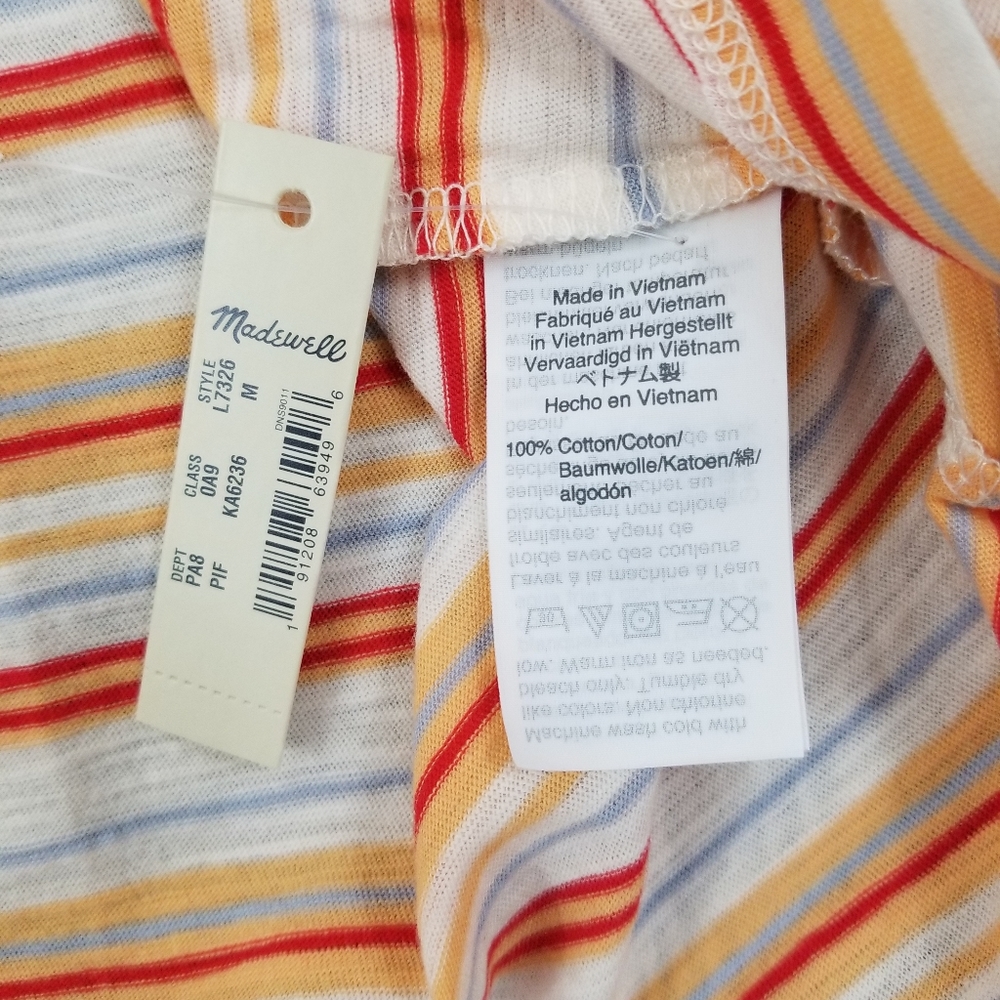 Madewell NWT V Neck Fieldgate Stripe Pocket Tank - Picture 5 of 7